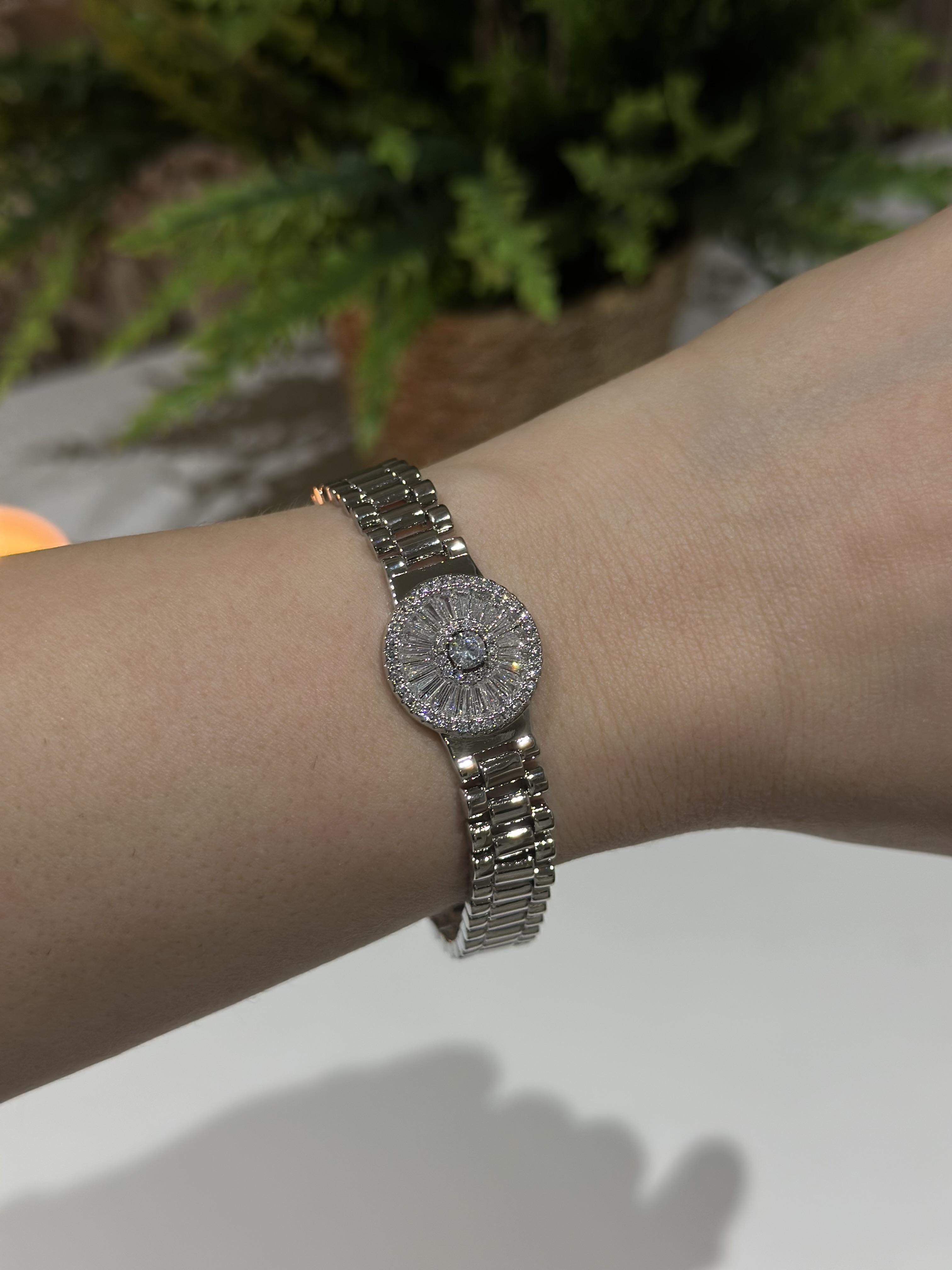 14K VIP Kadran Model Bileklik - Gümüş